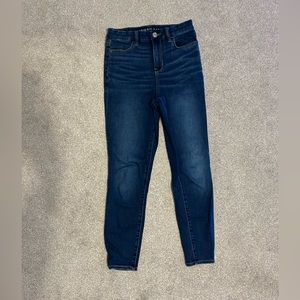 American Eagle, Curvy High Rise Jegging, size 2, dark blue jean